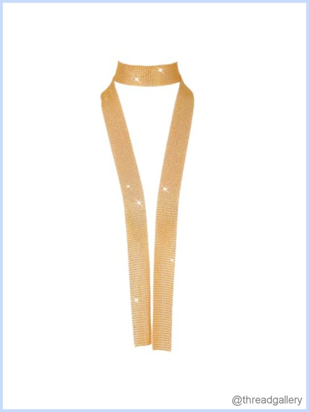 Gold Sequin Long Skinny Scarf Tie Belt Sparkly Glitter Necktie